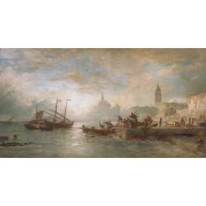  Hand Made Oil Reproduction   Andreas Achenbach   32 x 18 