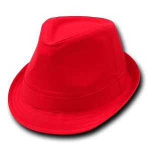  DECKY RED & RED Basic demanded Cotton Fedora HAT HATS CAP 