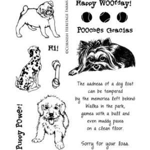  Puppy Power   Dog Sympathy Cling Mounted Red Rubber Stamp 