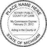 SELF INKING ROUND MICHIGAN NOTARY SEAL RUBBER STAMP  