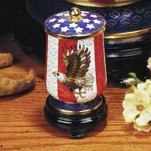  Flag & Eagle Cloisonné Keepsake Urn: Home & Kitchen