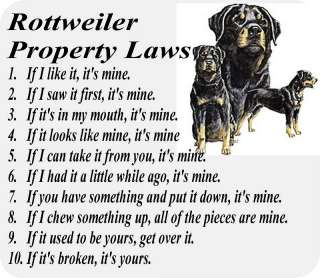 ROTTWEILER ROTTIE DOG PROPERTY LAW   COMPUTER MOUSE PAD  