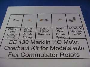 EE 130 Marklin HO Motor Overhaul Kit f Flat Com Rotors  