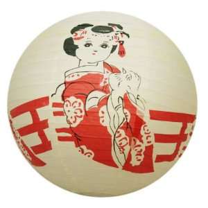  Japanese Geisha Design Round Paper Lantern LAN014: Home 