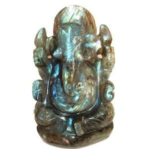  Labradorite Ganesh 01 Rainbow Crystal Hindu God Elephant 