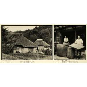  1935 Print Silk Worm Cocoon Clothing China Hut Farming 