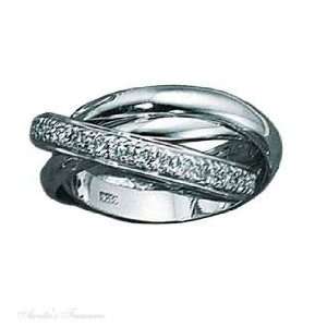 Sterling Silver Cubic Zirconia Rolling Ring Or Russian Wedding Ring 