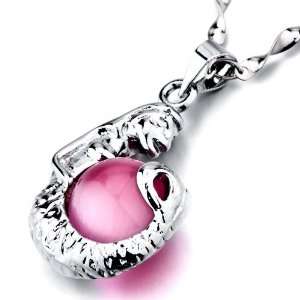  Pugster Mermaid Pink October Birthstone Pendant Necklace 