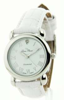 Ladies Lucien Piccard Leather Diamond Watch 28178WH 085785030169 