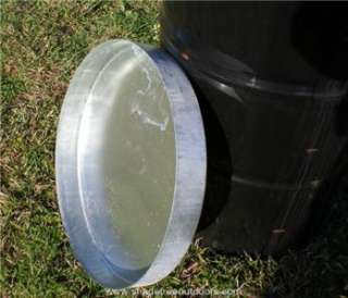 galvanized steel lid for 55 gal barrel deer feeder  