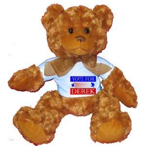  VOTE FOR DERIK Plush Teddy Bear with BLUE T Shirt Toys 