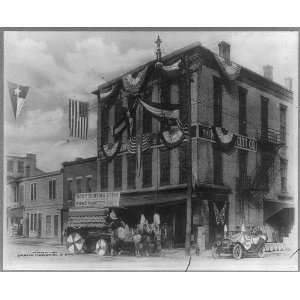  Rowe Fawcett Company building draped with flags,New Albany 