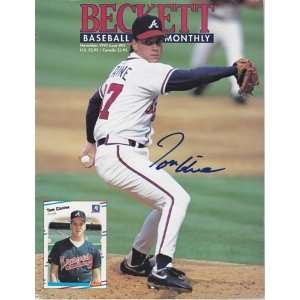   Hand Signed Atlanta Braves Beckett Magazine Cover Sports Collectibles
