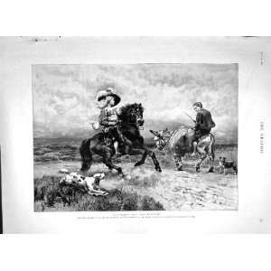  1892 Cavalier Roundhead Children Horse Donkey Dog