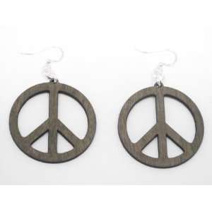  Tan Peace Sign Earrings GTJ Jewelry