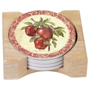  CounterArt Old Orchard Apples Design Absorbent Coasters in 