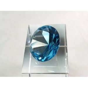 40mm Aqua Blue Crystal Diamond Jewel Paperweight 