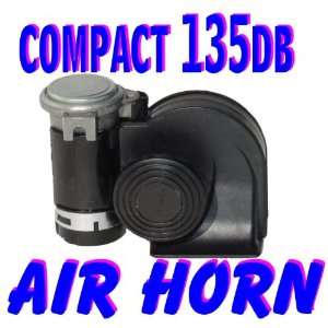   Compact Dual Tone Air Horn Just Plug n Blow Black Finish Automotive
