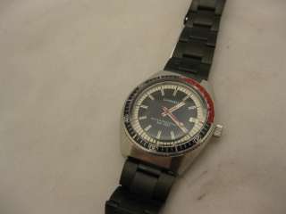 RESTORED 76 BULOVA CARAVELLE 333 FEET DIVE EITH WATCH BLACK STAINLESS 