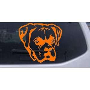 Orange 10in X 9.1in    Boxer Bulldog Animals Car Window Wall Laptop 