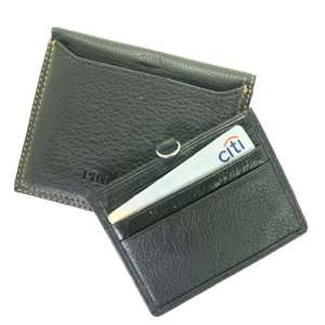  Premium Mens Black Genuine Leather BiFold Wallet with Slide 