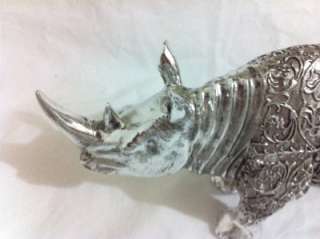 African Rhino Horn Sculpture Statue Rhinoceros Figurine Marble Art 