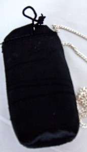 Mobile Cell Phone Holder Pouch Bag Rhinestone + Black Satin New  