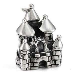   Sterling Silver Princess Fairytale Castle Bead European Charm Jewelry