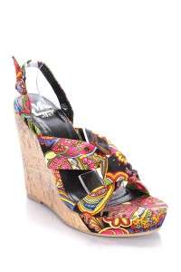 Miss Me Women shoes Paisley Knotted Wedge Rhea 02 black  