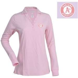 Oakland Athletics Womens Fortune Polo by Antigua   Pink Large  