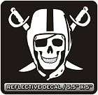 Oakland Raiders Skull Reflective Decal Sticker