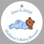 BEAR BLUE SLEEPER * 20 Favor Gift Tags * BABY SHOWER