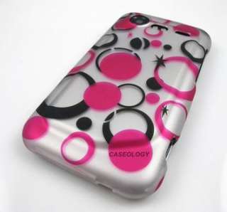 PINK SIL POLKA DOTS HARD CASE HTC DROID INCREDIBLE 2  