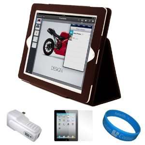  Leather Portfolio Case with Fold to Stand Feature for Apple iPad 2 