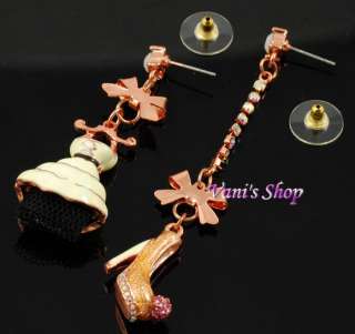   Jewelry dress high heeled shoe Mismatch earrings, in gift box,  