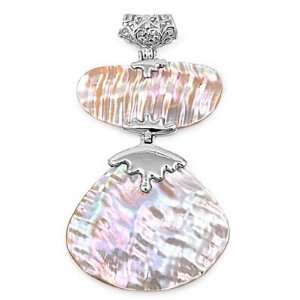    Sterling Silver Mother of Pearl Shell Fashion Pendant: Jewelry