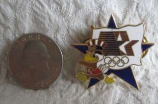 1984 USA LA Olympics Sam Eagle Star Hat Collar Pin  