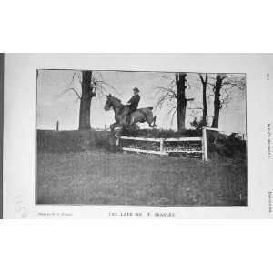   1905 Antique Portrait Mr Beasley Horse Jumping Fence