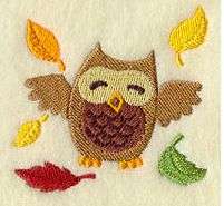 124 Personalized Embroidered Hooting Owl  