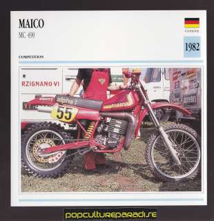 1982 MAICO MC 490 German Dirt Bike MOTORCYCLE ATLAS PHOTO CARD  