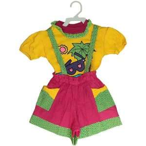  Toddler Size 3t Beach Scene Yellow, Pink, and Green Short 