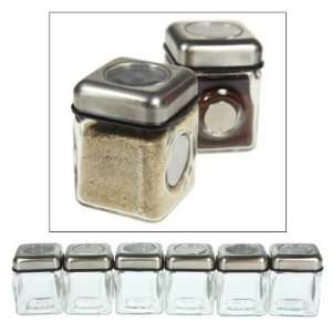  6pc Elemental Kitchen Home Magnetic Spice Jar / Shaker Set 