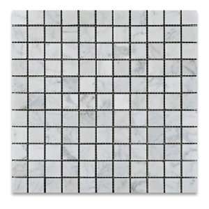  Carrara 1 x 1 Honed White Marble Mosaic Tile