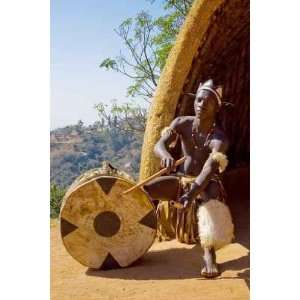  African Zulu Drum Player   Peel and Stick Wall Decal by 