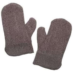 Heat Resistant Sleeves and Gloves Mittens,Terry Cloth,Brown/Wh,Mens XL