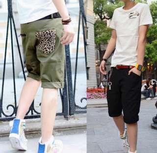 Mens Casual Leopard Pocket Design Summer Shorts/Pants  