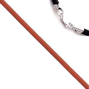  18 Inch Long 1.5mm Diameter Sienna Brown Leather Cord 