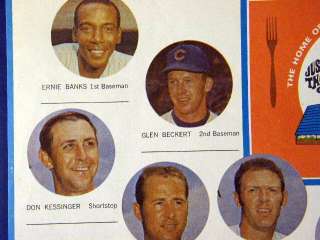 1969 IHOP Chicago Cubs Placemat Banks Santo Jenkins  