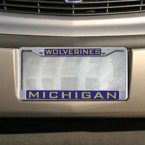  Michigan Wolverines Chrome License Plate Frame Sports 