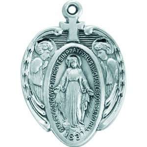  Sterling Silver Miraculous with Angels 24 Chain  Gift 